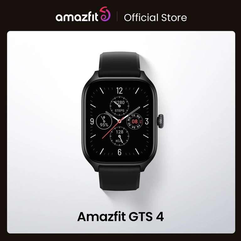 Умные часы Amazfit GTS 4 черные и золотые